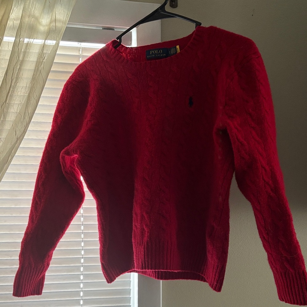 Polo by Ralph Lauren Women's Vibrant Red Crew Neck Sweater